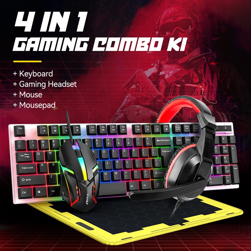 T-Wolf Tf240 4 In 1 Paket Gami - Gaming Headset Rgb ulasan dan harga