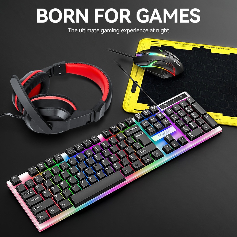 T-Wolf Tf240 4 In 1 Paket Gami - Gaming Headset Rgb ulasan dan harga