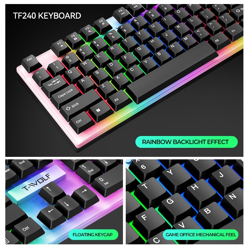 T-Wolf Tf240 4 In 1 Paket Gami - Gaming Headset Rgb ulasan dan harga