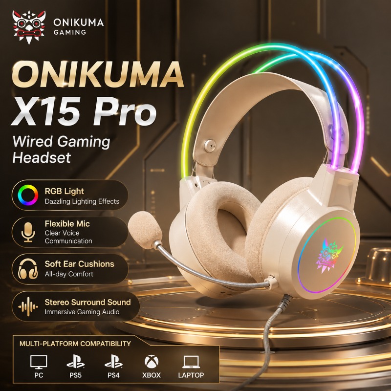 ONIKUMA X15 Pro Headset Gaming - Gaming Headset Rgb ulasan dan harga